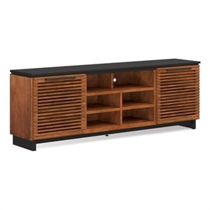 Pemberly Row Contemporary 85&quot Modern Media TV Stand in Dark Cherry Wood