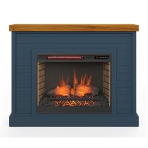 Pemberly Row  48&quot Electric Fireplace w Remote Control in Blue