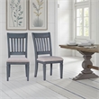 Pemberly Row Slat Back Dining Chair in Corduroy Blue (Set of 2)