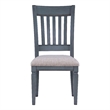 Pemberly Row Slat Back Dining Chair in Corduroy Blue (Set of 2)