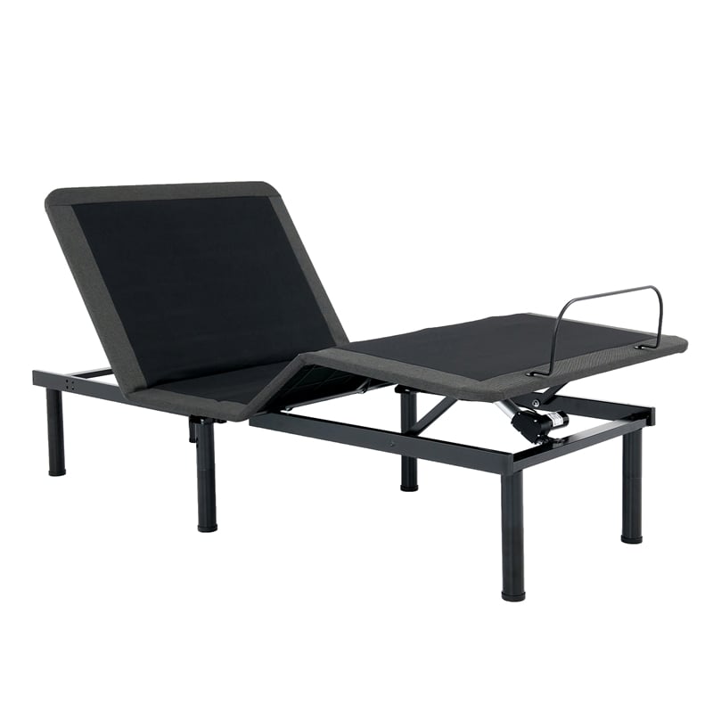 Pemberly Row Twin XL Size Adjustable Bed Frame with Voice Controls in Black