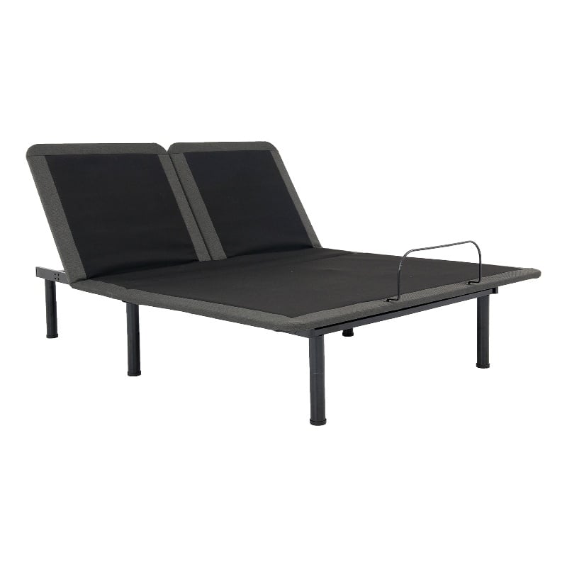 Pemberly Row Queen Size Flex Adjustable Bed Frame w Voice Controls in Black