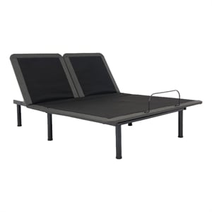 Pemberly Row Queen Size Flex Adjustable Bed Frame w Voice Controls in Black