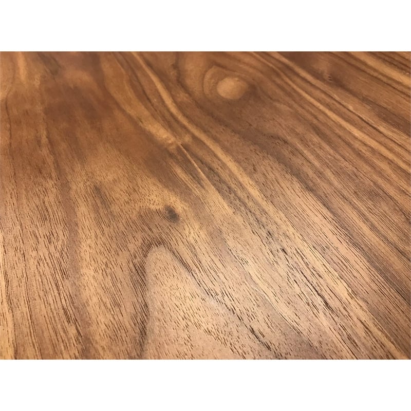 Pemberly Row Contemporary Solid Walnut End Table with Tapered Legs in Brown