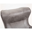 Pemberly Row Faux Leather Accent Chair with Metal Legs in Charcoal Gray