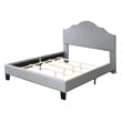 Pemberly Row Full Platform Bed Frame with Nailhead Trim in Gray Linen