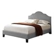 Pemberly Row Full Platform Bed Frame with Nailhead Trim in Gray Linen