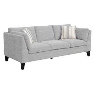 Pemberly Row 84&quot Contemporary Sofa with Solid Wood Legs in Gray Upholstery