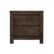 Pemberly Row Solid Wood 2-Drawer Nightstand with Felt-Lined Drawer in Ash Brown