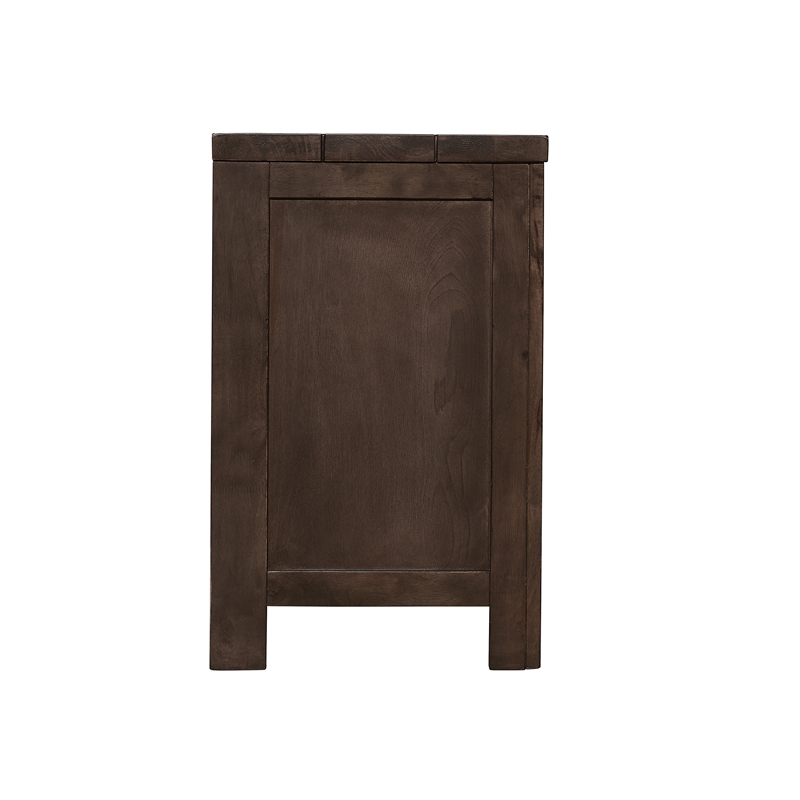 Pemberly Row Solid Wood 2-Drawer Nightstand with Felt-Lined Drawer in Ash Brown
