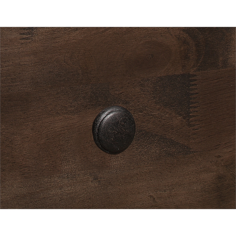Pemberly Row Solid Wood 2-Drawer Nightstand with Felt-Lined Drawer in Ash Brown