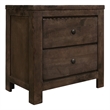 Pemberly Row Solid Wood 2-Drawer Nightstand with Felt-Lined Drawer in Ash Brown