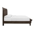 Pemberly Row Rustic Solid Wood King Sleigh Bed with Plank Headboard in Brown