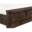 Pemberly Row Rustic Solid Wood King Sleigh Bed with Plank Headboard in Brown