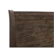 Pemberly Row Rustic Solid Wood King Sleigh Bed with Plank Headboard in Brown