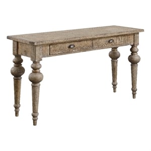 Pemberly Row Rustic 54&quot Sofa Table with 2 Drawers in Taupe Gray