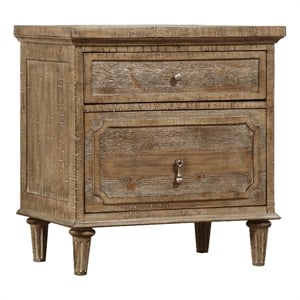 Pemberly Row 2-Drawer Nightstand with USB Charging & Power Outlet in Taupe