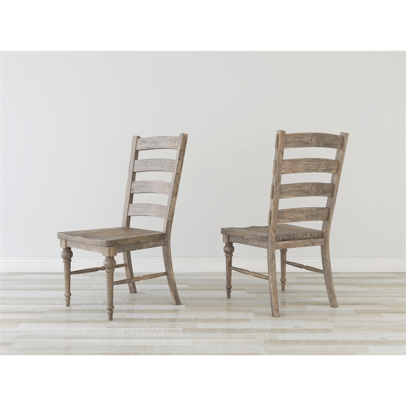 Pemberly Row Solid Pine Ladderback Dining Chairs with Foam Cushion (Set of 2)