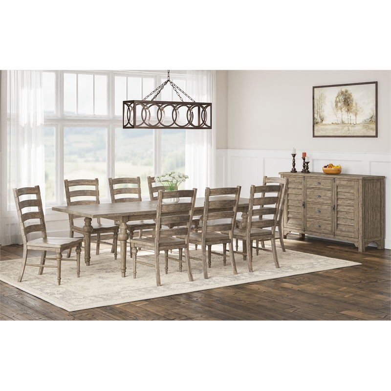 Pemberly Row Solid Pine Ladderback Dining Chairs with Foam Cushion (Set of 2)