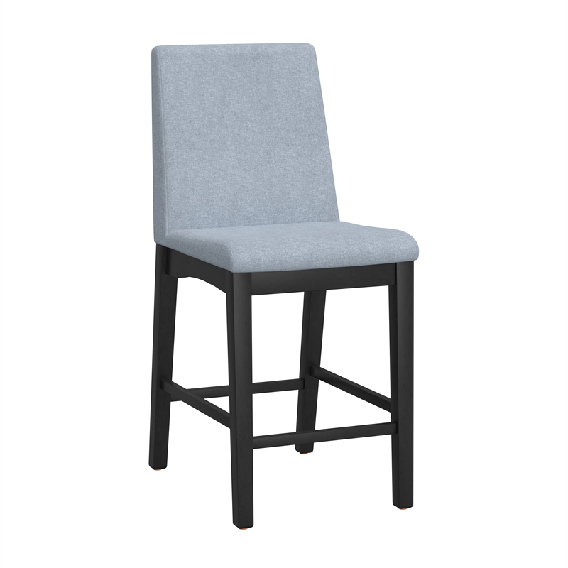 Pemberly Row 5-Piece Gathering Height Dining Set in Black & Gray Polyester