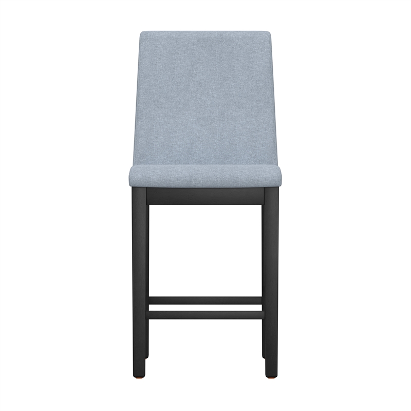 Pemberly Row 5-Piece Gathering Height Dining Set in Black & Gray Polyester