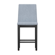 Pemberly Row 5-Piece Gathering Height Dining Set in Black & Gray Polyester