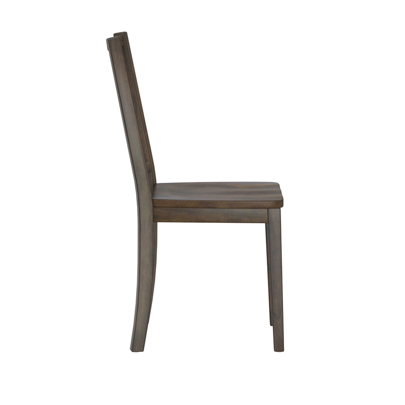 Pemberly Row 5-Piece Cross Back Dining Table Set in Warm Brown