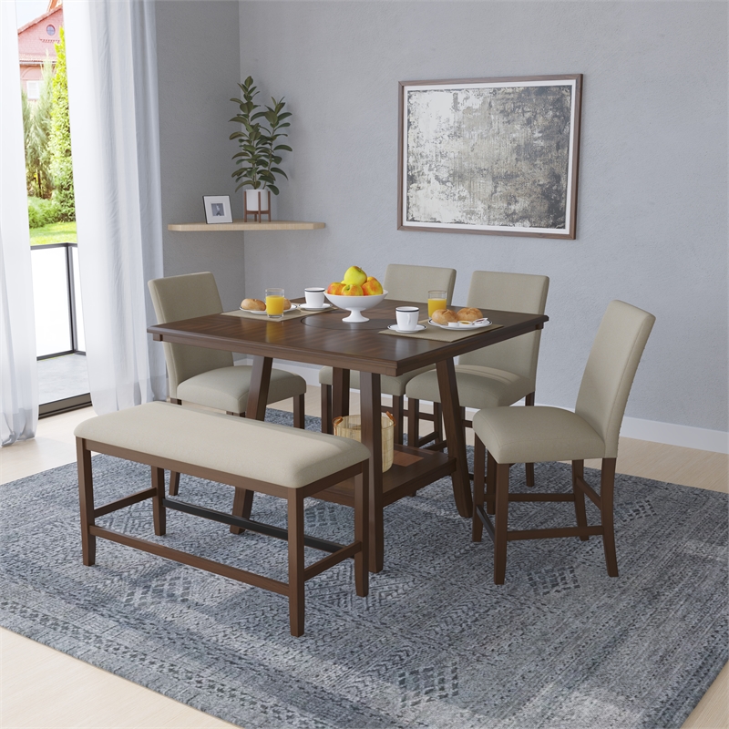 Pemberly Row Counter Height Barstools with Nailhead Trim (Set of 2) in Brown