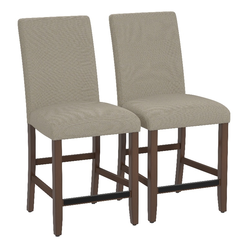 Pemberly Row Counter Height Barstools with Nailhead Trim (Set of 2) in Brown