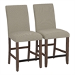 Pemberly Row Counter Height Barstools with Nailhead Trim (Set of 2) in Brown
