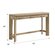 Pemberly Row Oak Console Table Set with 3 Stools & 3 Drawers in Sand Dune Beige