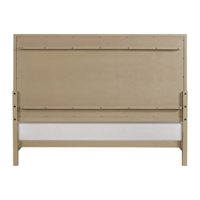Pemberly Row Oak Queen Panel Bed with Framed Headboard & Footboard