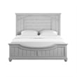 Pemberly Row Queen Panel Bed with Arched Molding & Accents in Oyster Shell Gray