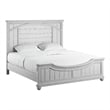 Pemberly Row Queen Panel Bed with Arched Molding & Accents in Oyster Shell Gray