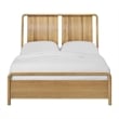 Pemberly Row Queen Bed with Wire-Brushed Grain & Waterfall Edges in Brown