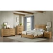 Pemberly Row Queen Bed with Wire-Brushed Grain & Waterfall Edges in Brown