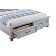 Pemberly Row King Sleigh Bed with 2 Storage Drawers & Paneled Headboard in Gray