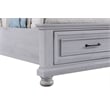 Pemberly Row King Sleigh Bed with 2 Storage Drawers & Paneled Headboard in Gray