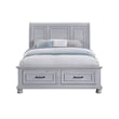 Pemberly Row Queen Storage Bed with Sleigh Headboard & Footboard Drawers in Gray