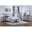 Pemberly Row Queen Storage Bed with Sleigh Headboard & Footboard Drawers in Gray