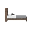 Pemberly Row Twin Bookcase Bed with LED Light & USB Charging & Storage in Brown