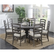 Pemberly Row Upholstered Ladder Back Dining Chairs (Set of 2) in Weathered Gray