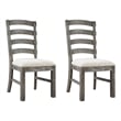 Pemberly Row Upholstered Ladder Back Dining Chairs (Set of 2) in Weathered Gray