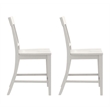 Pemberly Row Slat Back Counter Stools with Metal Kick Plate (Set of 2) in White