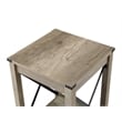 Pemberly Row End Table with Black Metal Cross-Bracing & Lower Shelf - Warm Beige