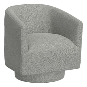 Pemberly Row 29&quot Barrel Swivel Accent Chair with Sinuous Springs in Gray