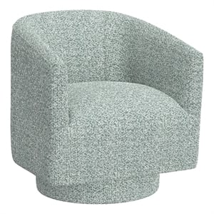 Pemberly Row 29&quot Barrel Swivel Accent Chair with Sinuous Springs in Baikal Blue