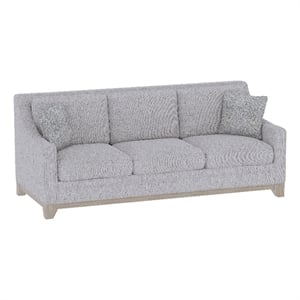 Pemberly Row 84&quot Sofa w/ Weathered Wood Base & Pocketed Coils - Gray Herringbone