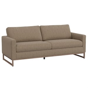 Pemberly Row 84&quot Chenille Sofa with Floating Base & Pocketed Coils in Brown