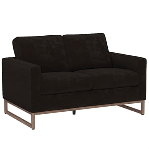 Pemberly Row 56&quot Chenille Loveseat with Pocketed Coils & Hardwood Frame in Brown